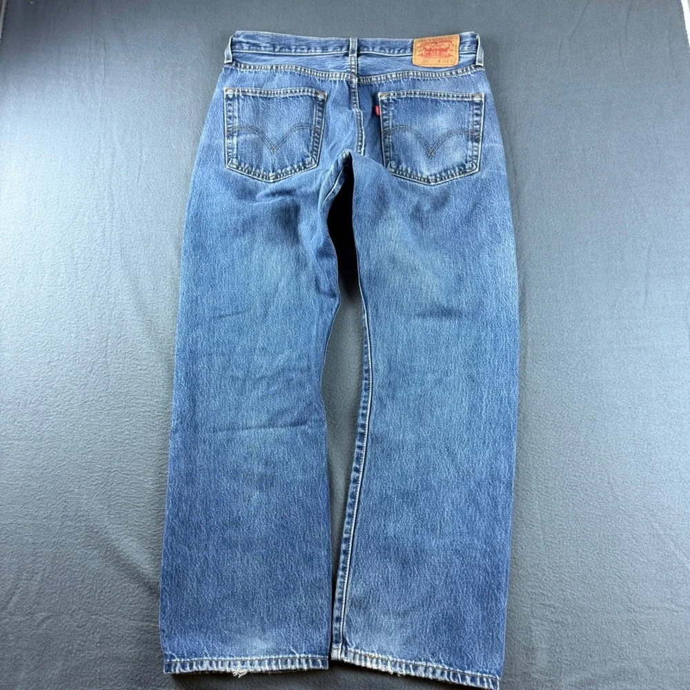 Levis 501 Jeans Men's 34x30 Blue Straight Leg Regular Fit Button Fly Wallet Fade